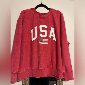 Maurices Red Crew Neck Sweater USA Design